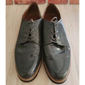 Franco Sarto Women's Shoes 11M Charles Shiny Dark Gray Lightweight Lug Sole